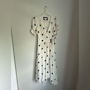 Anthropologie polka dot midi dress